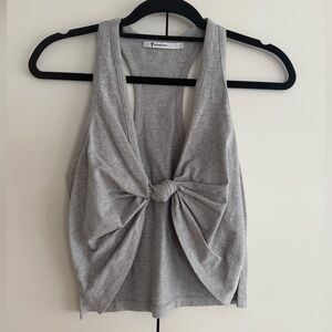 Alexander Wang Light Gray Knotted Tank Top